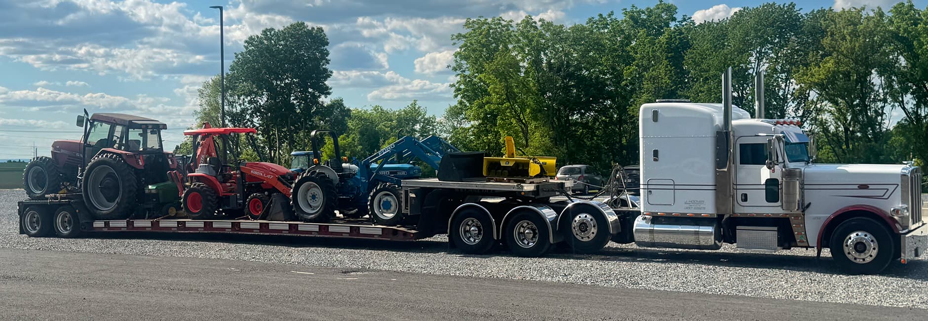 white truck towing